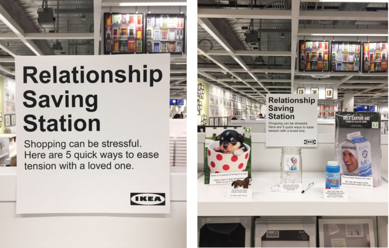Het IKEA 'red je relatie' schap