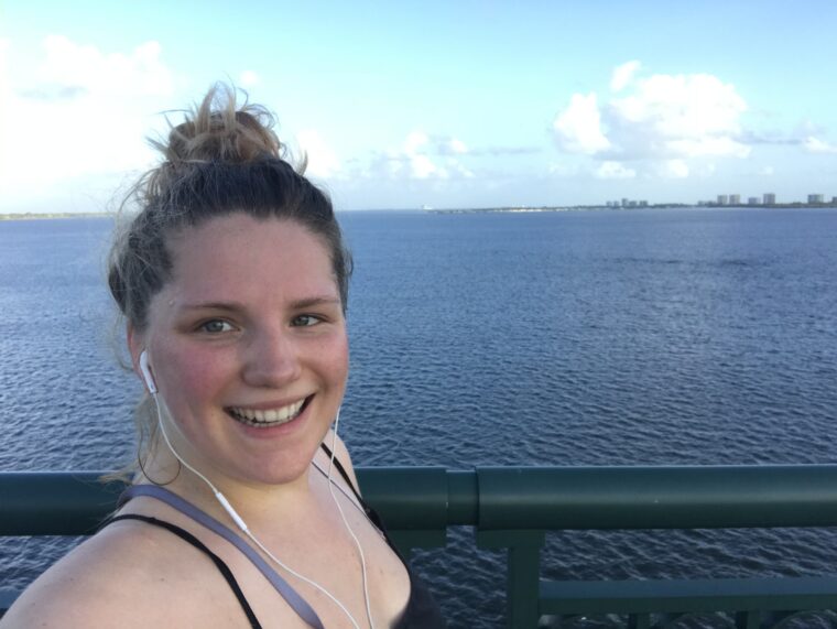 Hardlopen tijdens mijn vakantie in Florida (hier was ik 5 weken zwanger)