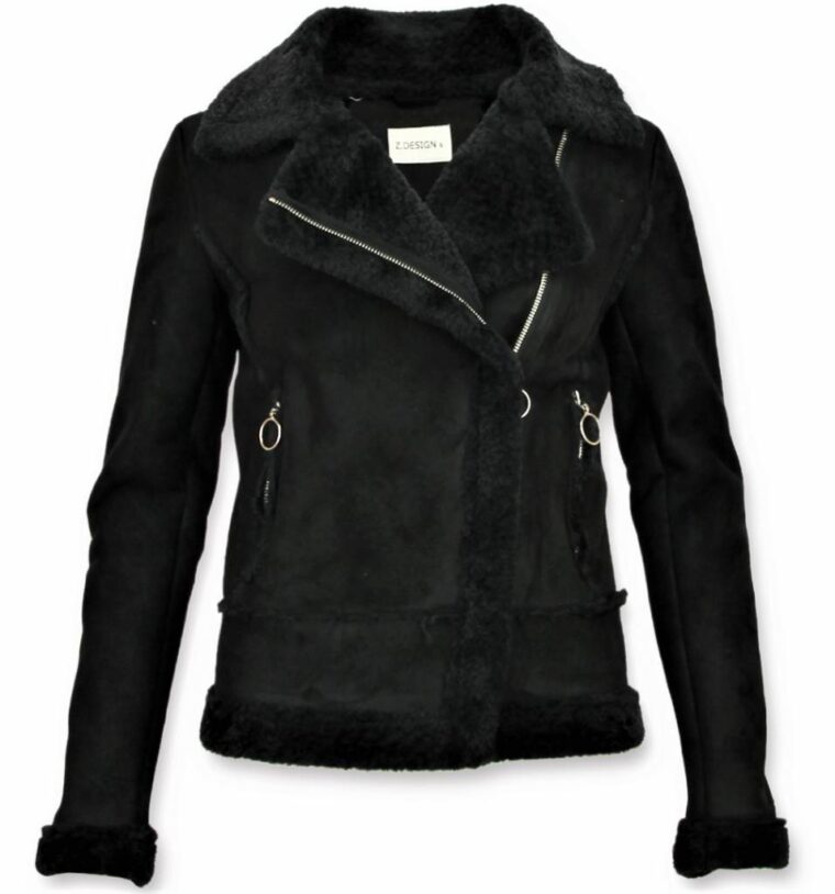 z-design-bikerjack-dames-lammy-coat-jas-zwart
