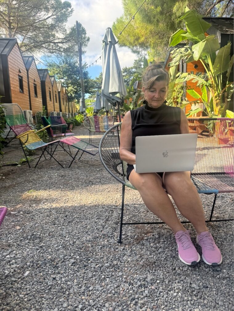Sandra aan het werk op Parco Ibiza